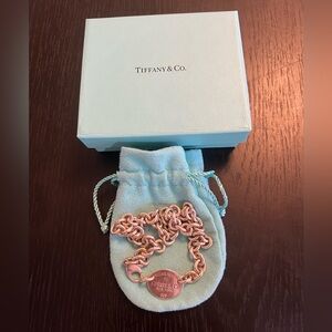 Tiffany & Co. Return to Tiffany Oval Tag Choker Necklace Sterling Silver